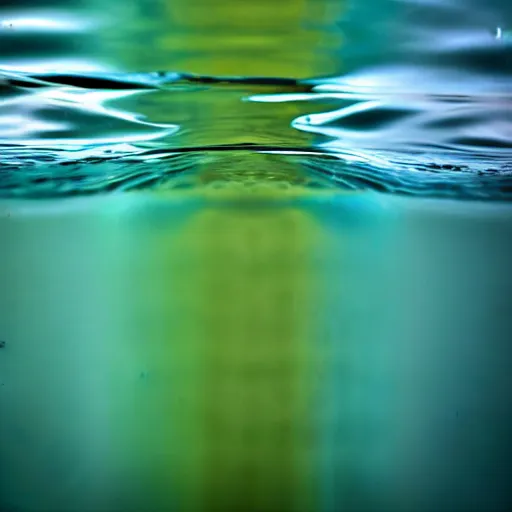 Image similar to breaking the surface tension of water, photograph