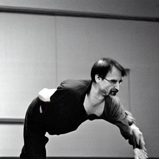 Image similar to steve jobs doing a cartwheel