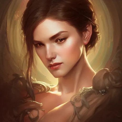 Image similar to portrait of a beautiful woman,grief, elegant, intricate, headshot, highly detailed, digital painting, artstation, concept art, sharp focus, illustration, art by artgerm and greg rutkowski and alphonse mucha