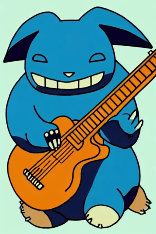 Image similar to snorlax playing guitar