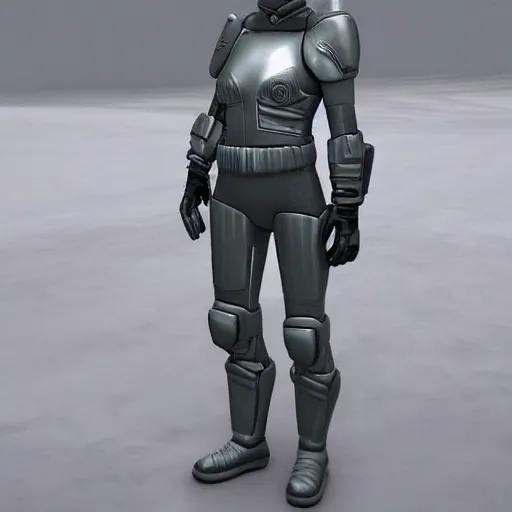 Image similar to Futuristic scifi officer in uniform, realistic