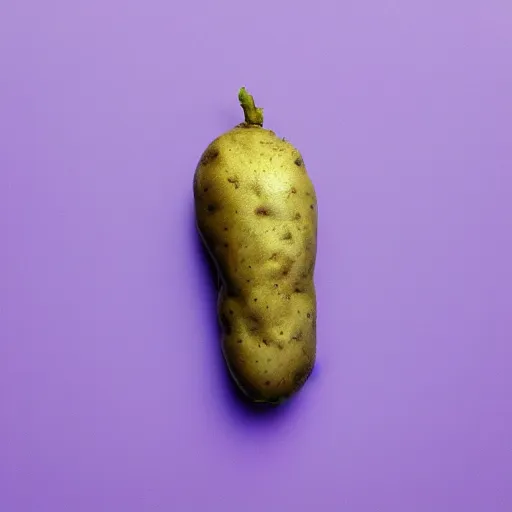 Image similar to vaporwave violet potato with yellow background