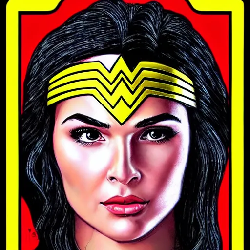 Image similar to face protrait of wonder woman, realistic, ultrahd,