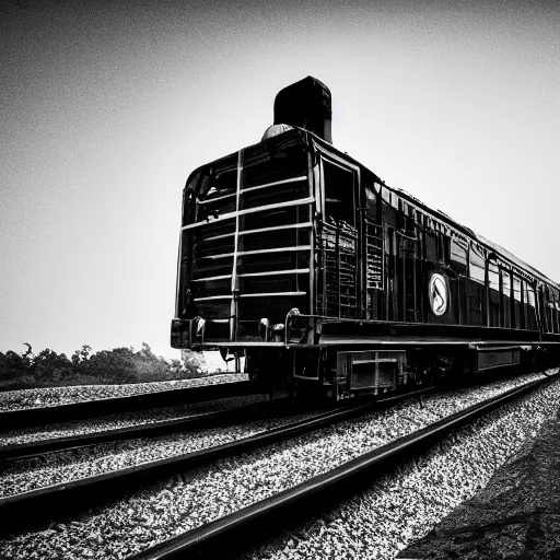 Prompt: endless train, dream, greyscale, 4k