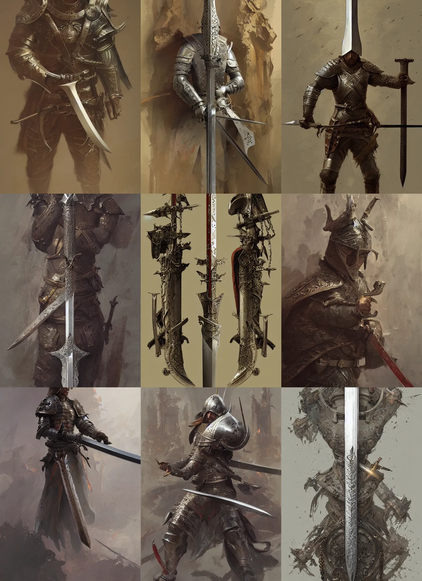 Prompt: medieval sword in weapons room, intricate, highly detailed, smooth, artstation, digital illustration, ruan jia, mandy jurgens, rutkowski