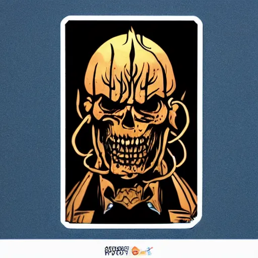 Image similar to the dark Lord sticker illustration,