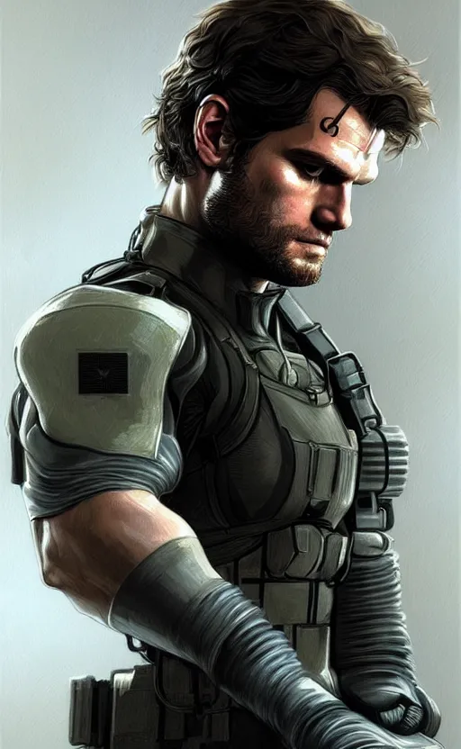 Prompt: portrait of henry cavill as solid snake,, metal gear solid, pistol, upper body,, henry cavill!!!, fantasy, intricate, elegant, highly detailed, digital painting, artstation, concept art, smooth, sharp focus, illustration, art by artgerm and greg rutkowski and alphonse mucha