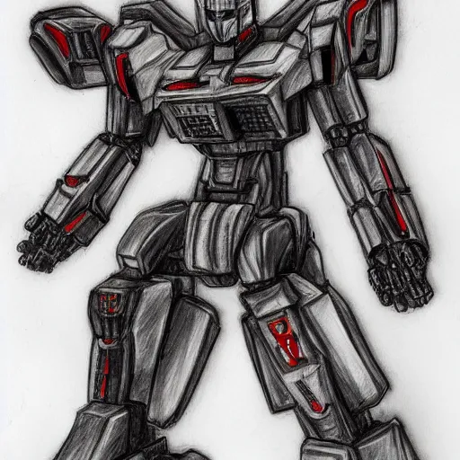 Prompt: mecha, sketch, on paper, highly detailed, red, black, grey, sharp, p - shinobi, anime