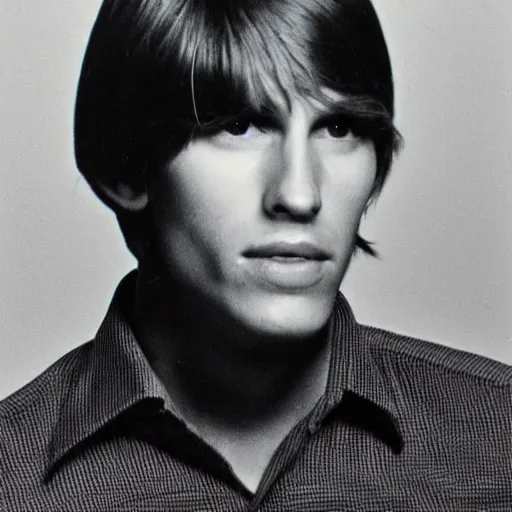 Image similar to A photograph portrait of Jerma985 with short-medium length hair a combover wearing early 1970s menswear in the early 1970s, taken in the early 1970s, grainy, taken on a 1970s Polaroid Camera, realistic, hyperrealistic, very realistic, highly detailed, very detailed, extremely detailed, detailed, digital art, trending on artstation, colorized photo