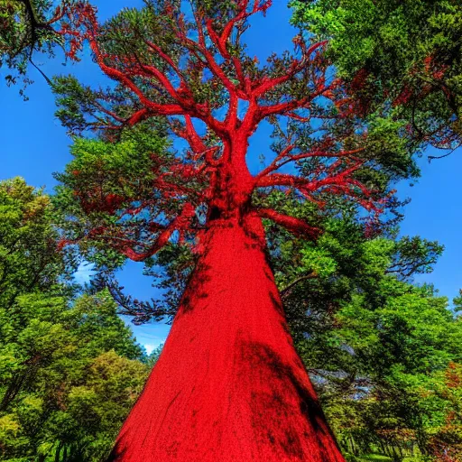 Prompt: big red tree