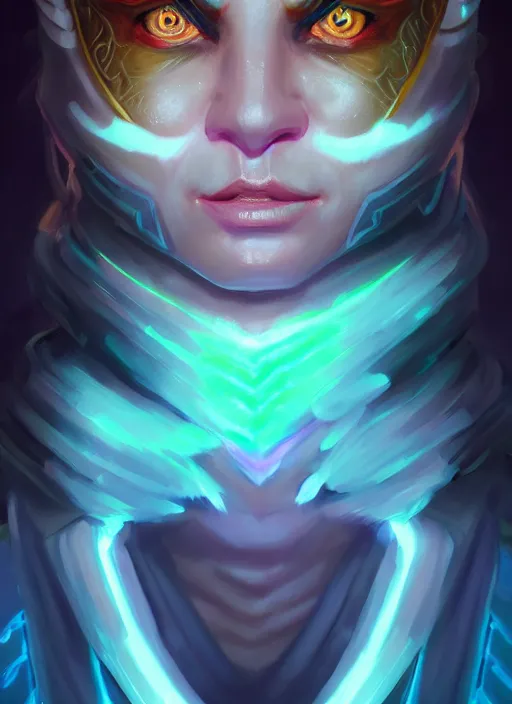 Image similar to glowwave portrait of pusge from dota 2, au naturel, hyper detailed, digital art, trending in artstation, cinematic lighting, studio quality, smooth render, unreal engine 5 rendered, octane rendered, art style by klimt and nixeu and ian sprigger and wlop and krenz cushart.