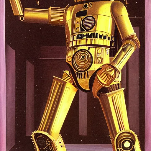 Image similar to painting of c - 3 p 0 by sandro botticelli