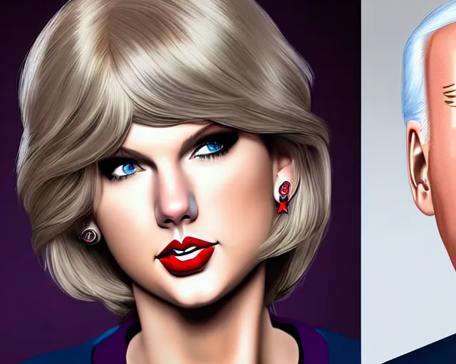 Image similar to portrait of taylor swift cosplay as joe biden, artgerm, extremely detailed, 8 k resolution