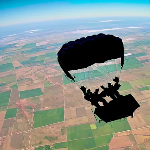 Image similar to a mule skydiving