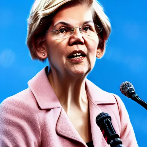 Image similar to 4 k detailed photo of elizabeth warren as a man to become president