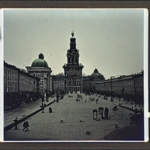 Prompt: polaroid of Saint-Petersburg, 1913, high detail, award winning, bokeh, high contrast, vibrant, masterpiece