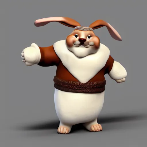 Image similar to hamungus chungus, 3d character model render, 4k, octane, white background