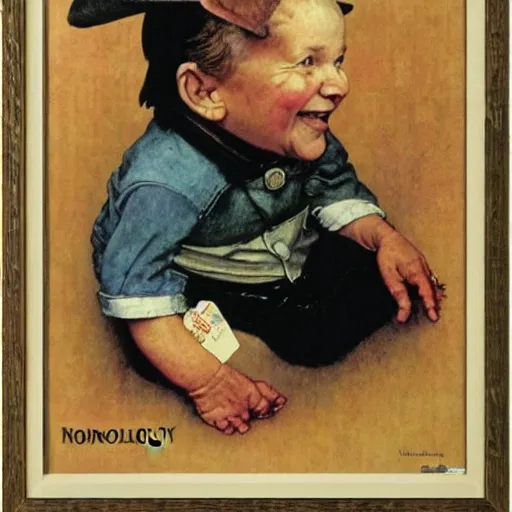 Prompt: smiling baby gloworm, by norman rockwell
