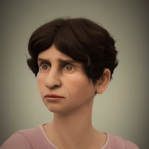 Prompt: mafalda as a real person, photorealistic 4k!!, in a dark room, with a soft light on her head, detailed