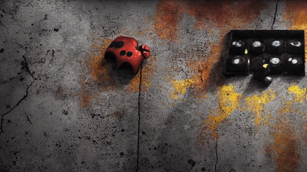 Image similar to a photorealistic dramatic hyperrealistic pac man video game set in real life, ultra realistic details, glossy surface, well worn, rust, oil stains designed by vitaly bulgarov and mike nash, beautiful dramatic dark moody tones and lighting, cinematic atmosphere, global illumination, shadows, dark background, octane render, 8 k