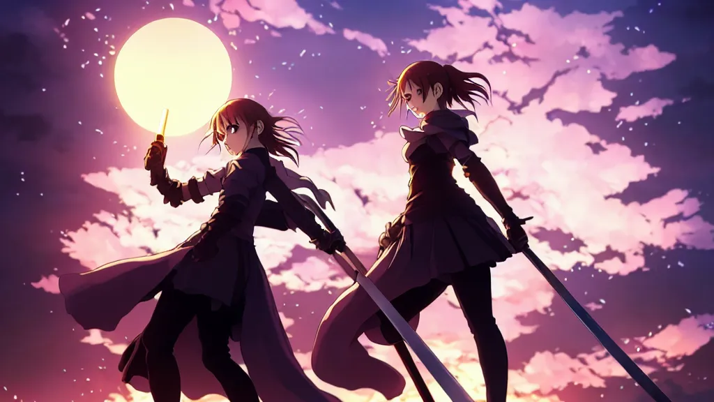 Image similar to emma watson in heavens feel movie, demon slayer, ufotable, high quality, artgerm, under street lamp, on a street at night, fate stay night, unlimited blade works, greg rutkowski, high resolution, dynamic pose, medium portrait, street clothes, action, hyper realistic, anime, koyoharu gotouge, sakuga