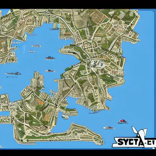 Image similar to Sydney as a GTA map