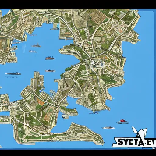 Prompt: Sydney as a GTA map