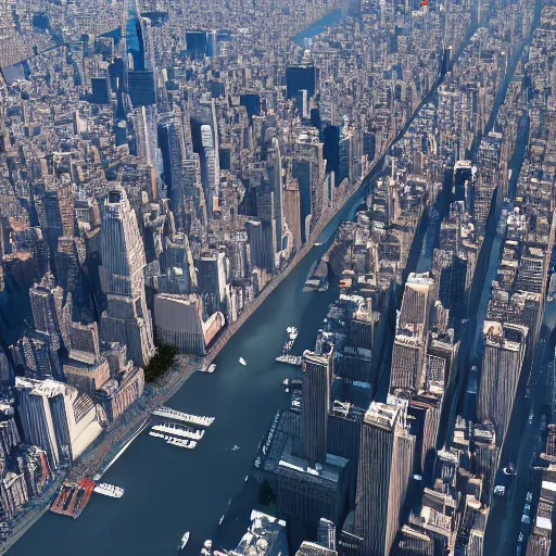Prompt: A highly detailed award winning masterpiece of a wide shot of New York City, 8K, artstation