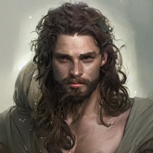 Prompt: portrait of a young rugged beserker, muscular, upper body, hairy torso, D&D, fantasy, intricate, cinematic lighting, highly detailed, digital painting, artstation, concept art, smooth, sharp focus, illustration, art by Artgerm and Greg Rutkowski and Alphonse Mucha