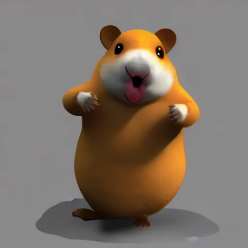 Image similar to fatty anthropomorphic hamster, 3 d render