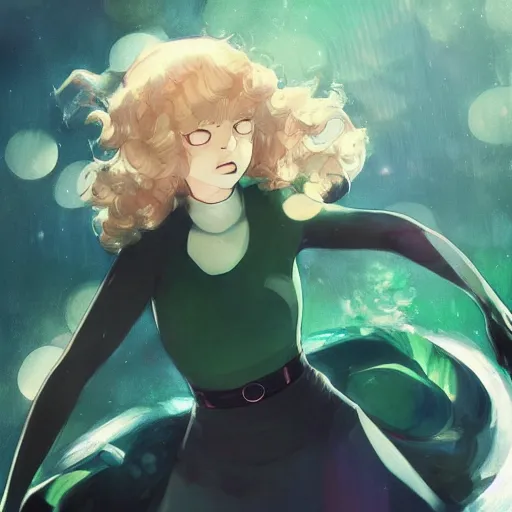 Image similar to tatsumaki from one punch man, art by makoto shinkai, ross tran, kuvshinov ilya, cushart krenz, wlop, detailed, sharp focus, intricate