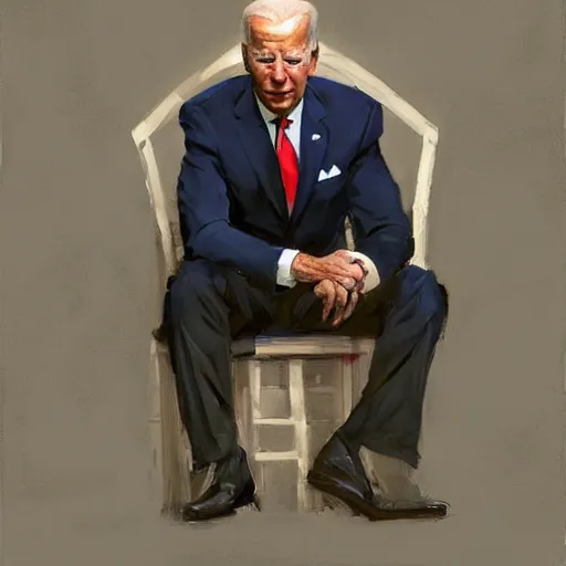 Image similar to greg manchess portrait painting of joe biden, medium shot, asymmetrical, profile picture, organic painting, sunny day, matte painting, bold shapes, hard edges, street art, trending on artstation, by huang guangjian, gil elvgren, ruan jia, randy vargas, greg rutkowski