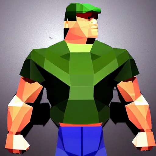 Image similar to Low poly John Cena PS1 style graphics