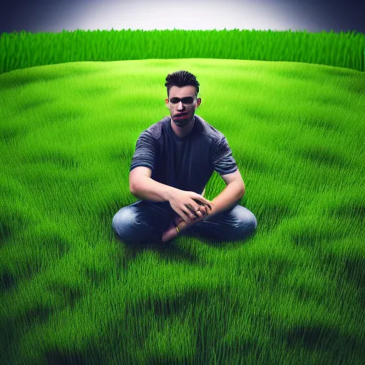 Prompt: professional photo grass man!!! studio lighting, very detailed, unreal engine, canon photo!!!!, professional lighting, good composition, rule of thirds, winning award photo, real, grass man