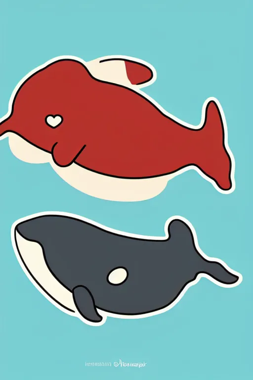 Prompt: Whale, sticker, anthropomorphic, colorful, fantasy, artstation, illustration, highly detailed, simple, smooth and clean vector curves, no jagged lines, vector art, smooth