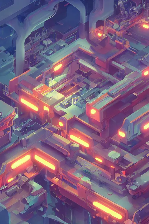 Image similar to Isometric Complex AI robot structure, by Jesper Ejsing, RHADS, Makoto Shinkai and Lois van baarle, ilya kuvshinov, rossdraws global illumination