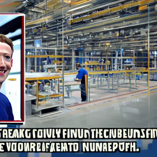 Image similar to screenshot of mark zuckerberg as a factory emploeye