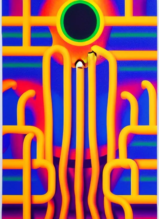 Prompt: blood by shusei nagaoka, kaws, david rudnick, airbrush on canvas, pastell colours, cell shaded, 8 k