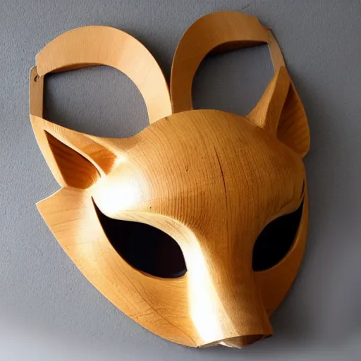 Image similar to beautiful kitsune wooden mask