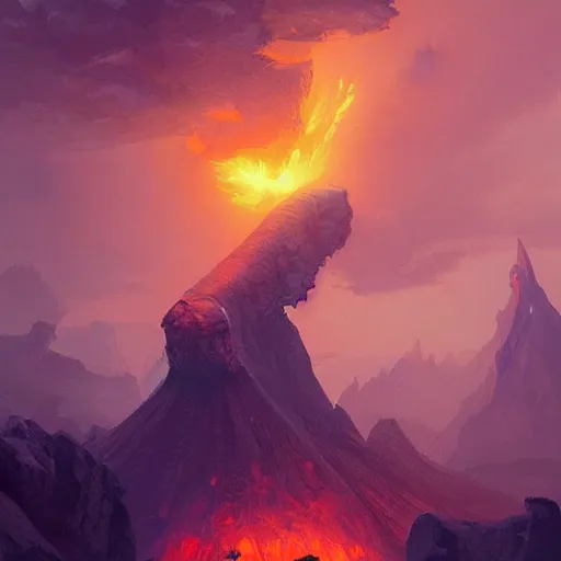 Prompt: 🌋 digital Art, Greg rutkowski, Trending artstation, cinematic