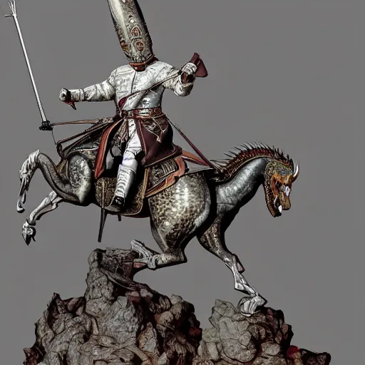 Image similar to Photo of Russian Tsar Nicholas 2 riding a dragon from game of thrones, photorealism,