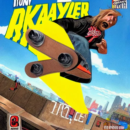 Prompt: tony hawk pro skater game cover