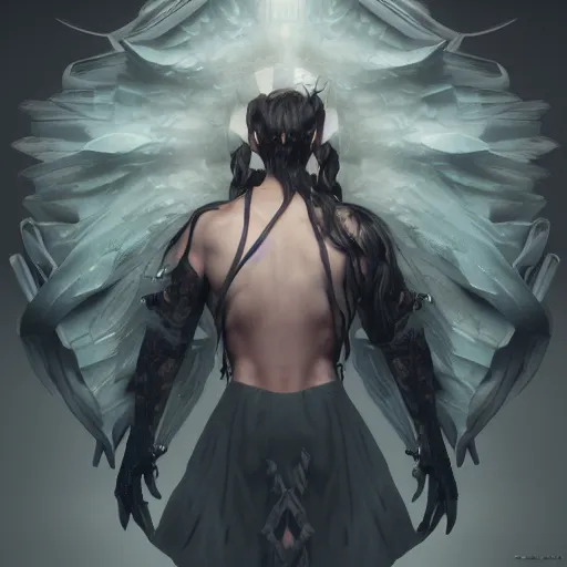 Prompt: male fallen angel, portrait by loish and WLOP, octane render, dark fantasy, trending on ArtStation