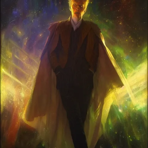 Image similar to david bowie as doctor who, radiant light, caustics, heroic, bright iridescent light, by gaston bussiere, bayard wu, greg rutkowski, maxim verehin