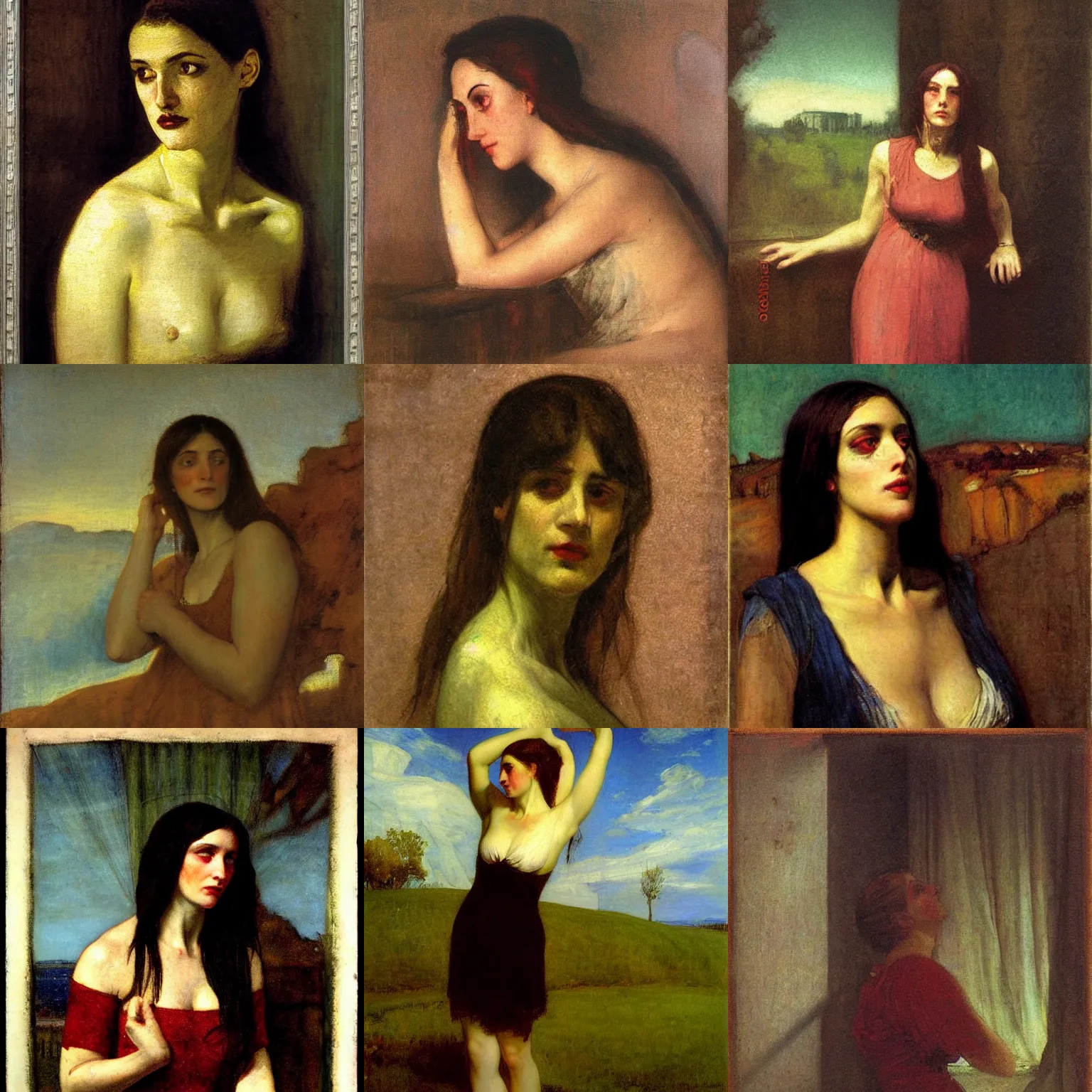 Prompt: study of a woman by arnold bocklin