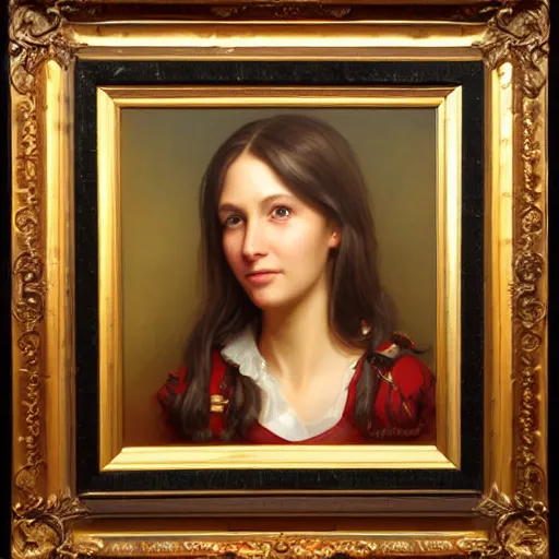 Image similar to portrait of a swiss woman ( 3 5 ) from switzerland in 2 0 2 1, an oil painting by ross tran and thomas kincade