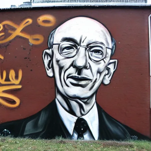 Prompt: grafitti mural of Clement Atlee
