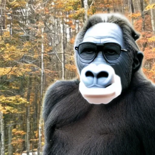 Prompt: A photo of Walter White in a gorilla costume in New Hampshire, Walter White, Walter White