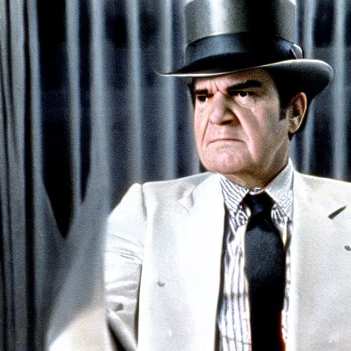 Image similar to a movie still of richard nixon as alex from a clockwork orange