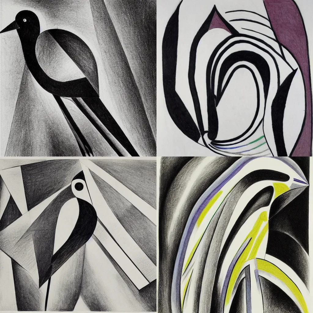 Prompt: bird, dynasty robert sonia delaunay escher, pencil drawing, line drawing